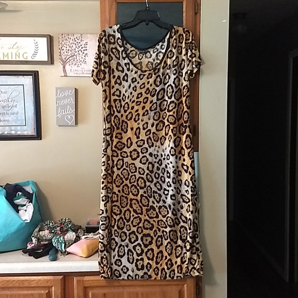 Just Love leopard print tshirt dress size 1x